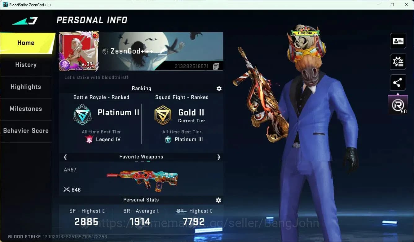 Blood Strike Accounts ASIA| EVO=FAL Lv2 | 2 TR Collab | ULTRA Strikers N image 1