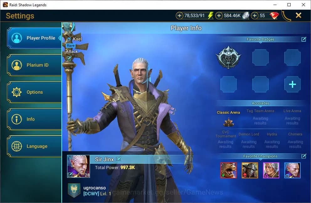 Raid: Shadow Legends Accounts Lv28 997K Power|1 Mythical (Androc)|24 Legendary(N image 2