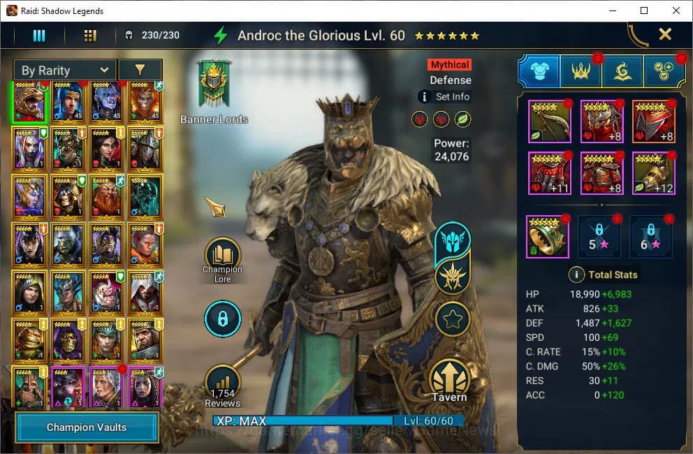 Raid: Shadow Legends Accounts Lv28 997K Power|1 Mythical (Androc)|24 Legendary(N image 3