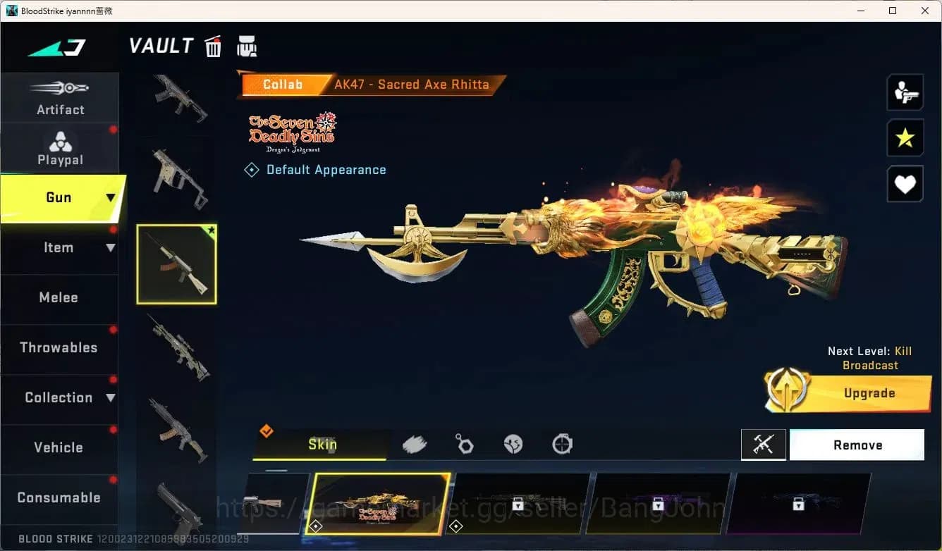 Blood Strike Accounts ASIA | 7DS: AK47 | BLEACH: Ethan Striker | Legenda image 4