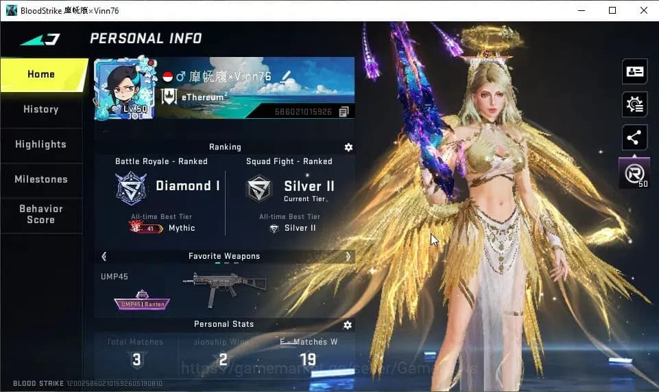 Blood Strike Accounts ASIA|EVO UMP45-Forsaken Lv6|2 ETERNAL[EMMA-Luxie M image 2