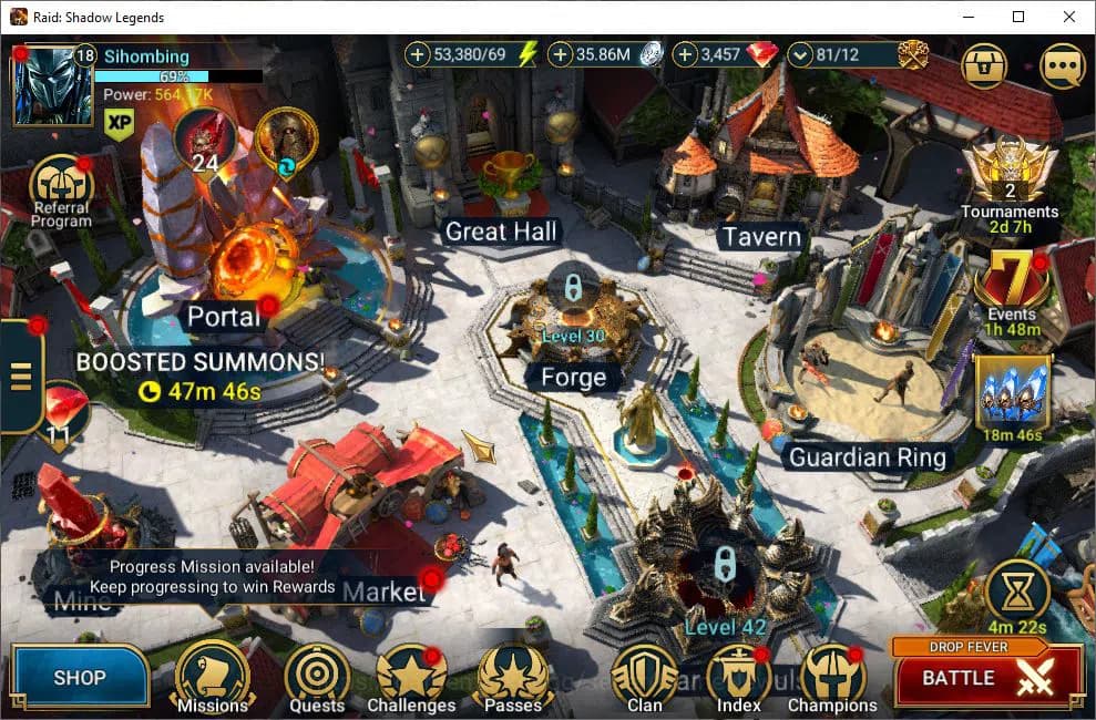 Raid: Shadow Legends Accounts Lv18 564K Power|3,4K Gems|16 Legendary(Ninja,Wukon image 1