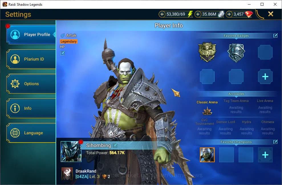 Raid: Shadow Legends Accounts Lv18 564K Power|3,4K Gems|16 Legendary(Ninja,Wukon image 2