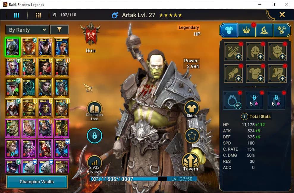 Raid: Shadow Legends Accounts Lv18 564K Power|3,4K Gems|16 Legendary(Ninja,Wukon image 3
