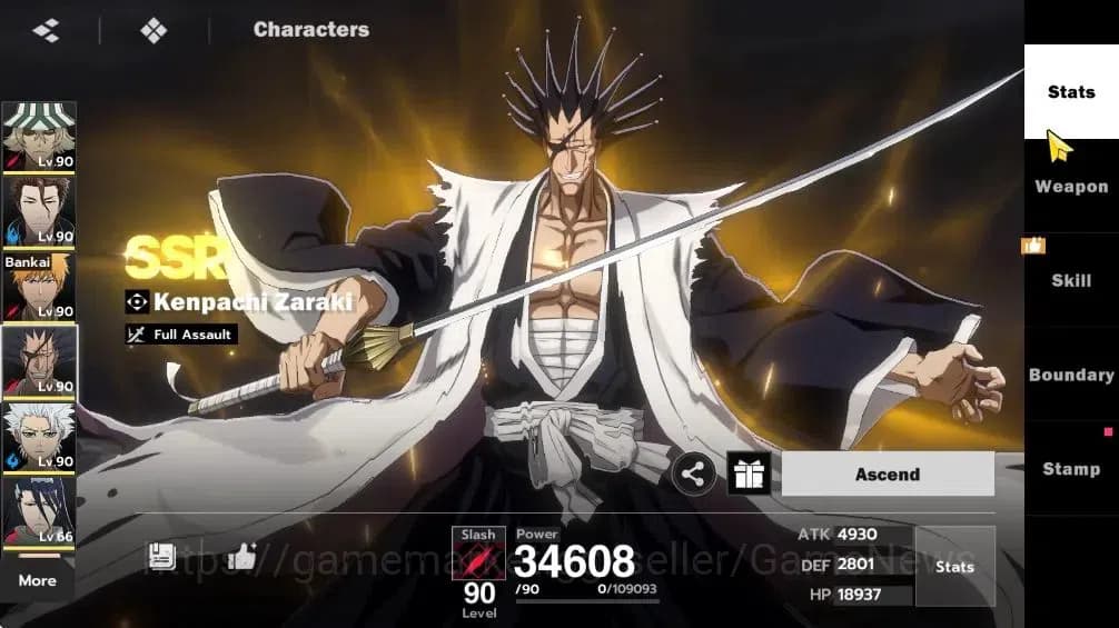 BLEACH: Soul Resonance Accounts NuverseSEA|LV 69|9 SSR [(AizenB1+SignG2,KisukeB2+S image 12