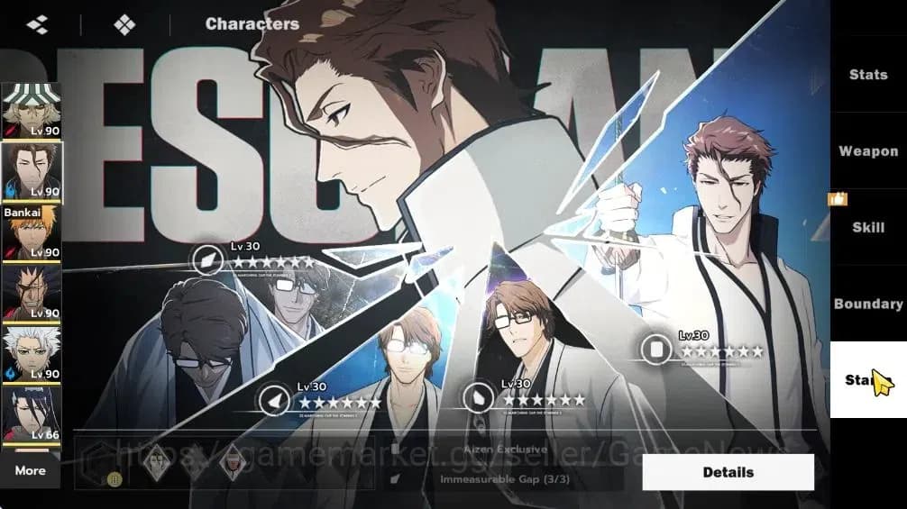 BLEACH: Soul Resonance Accounts NuverseSEA|LV 69|9 SSR [(AizenB1+SignG2,KisukeB2+S image 9