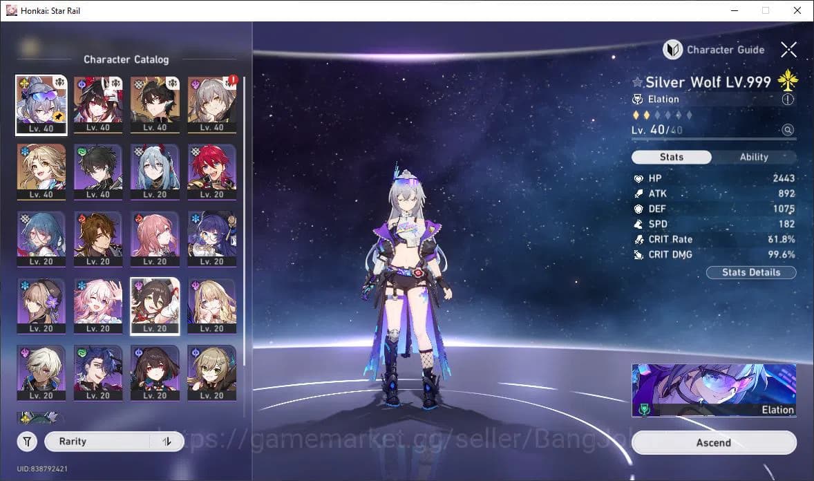 Honkai Star Rail Accounts ASIA TL30 3 Limit: Silver Wolf+Sign DanHeng PT Spa image 13