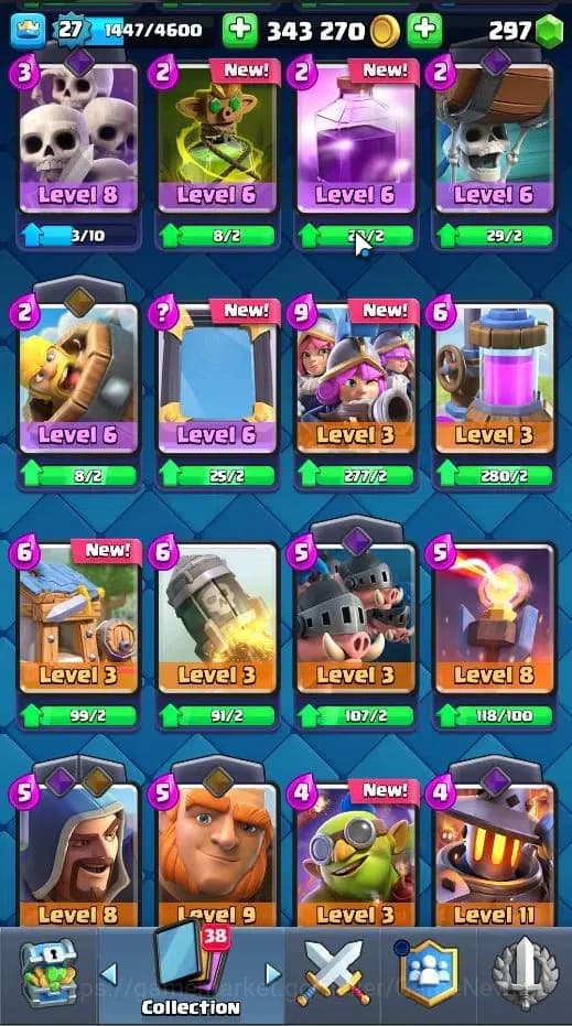 Clash Royale Accounts Lv 27|Trophy 6714|KTL 10|LimitedSkin|Card 105|1Her image 16