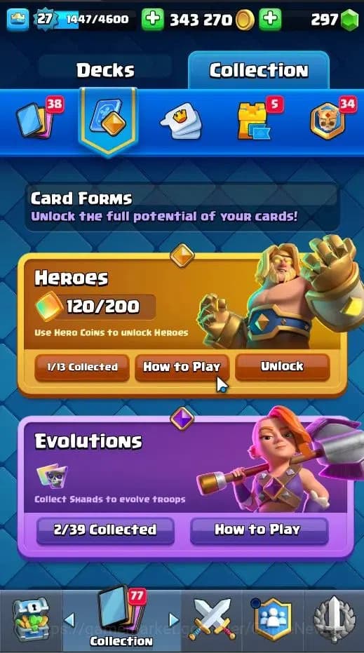 Clash Royale Accounts Lv 27|Trophy 6714|KTL 10|LimitedSkin|Card 105|1Her image 6