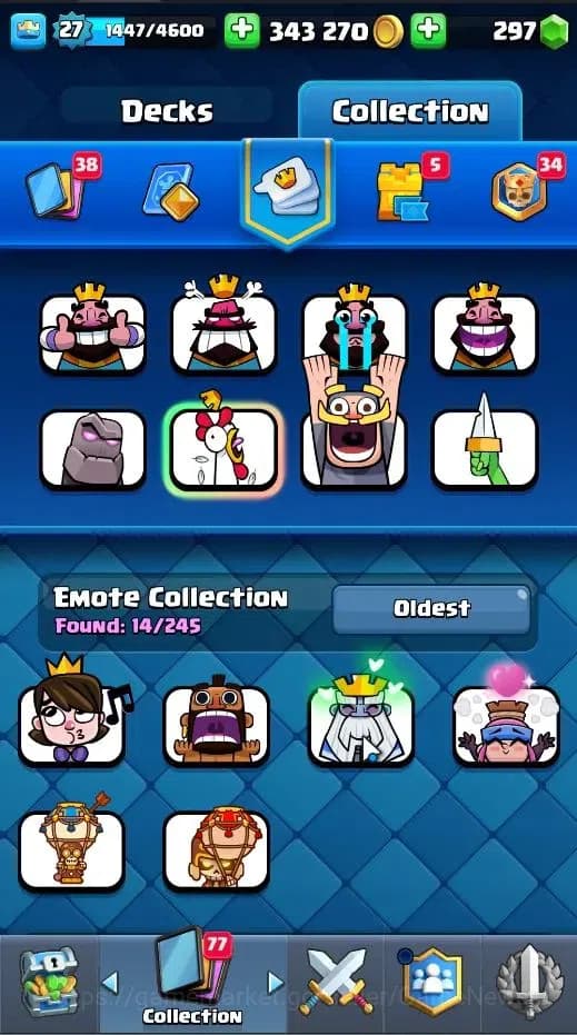 Clash Royale Accounts Lv 27|Trophy 6714|KTL 10|LimitedSkin|Card 105|1Her image 8