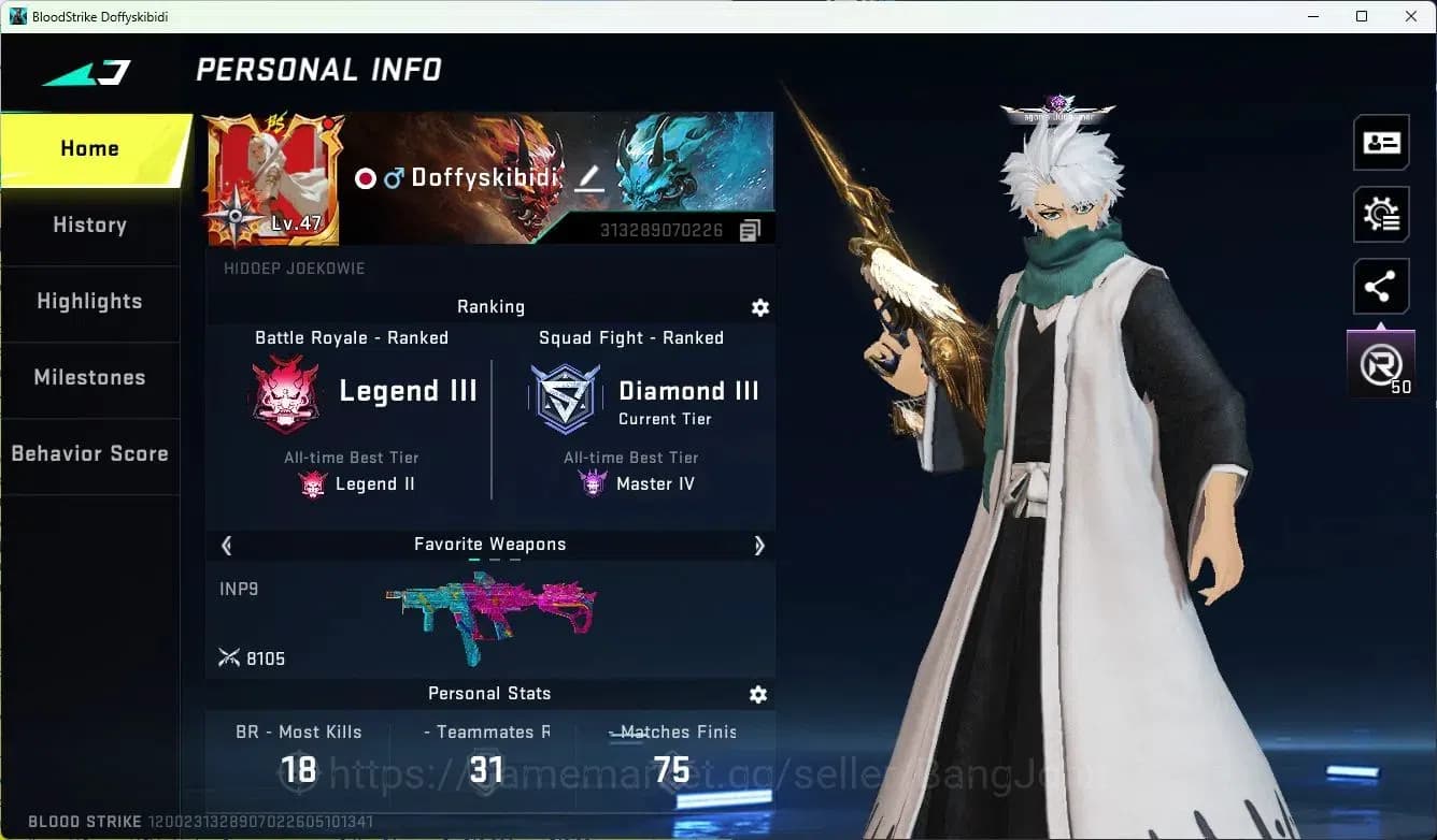 Blood Strike Accounts ASIA|MELE=KATAR-CLAW|COLLAB=QBZ95,KAR98K,AK47|ULTR image 2