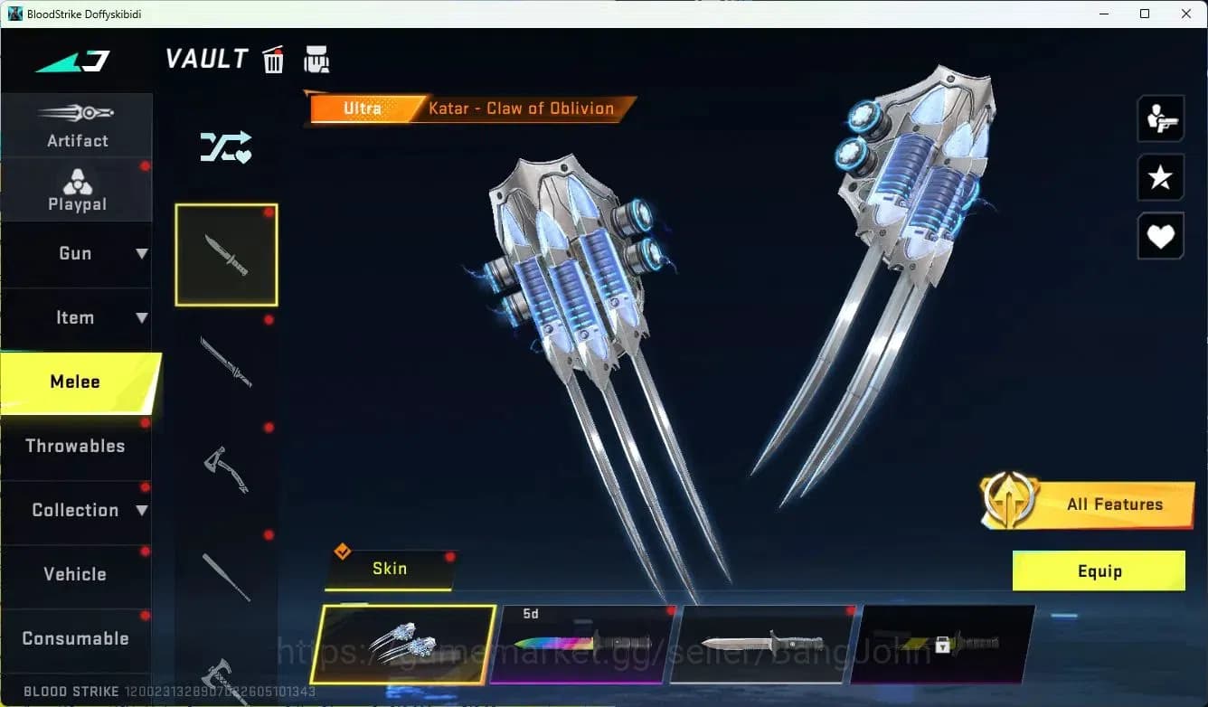 Blood Strike Accounts ASIA|MELE=KATAR-CLAW|COLLAB=QBZ95,KAR98K,AK47|ULTR image 20