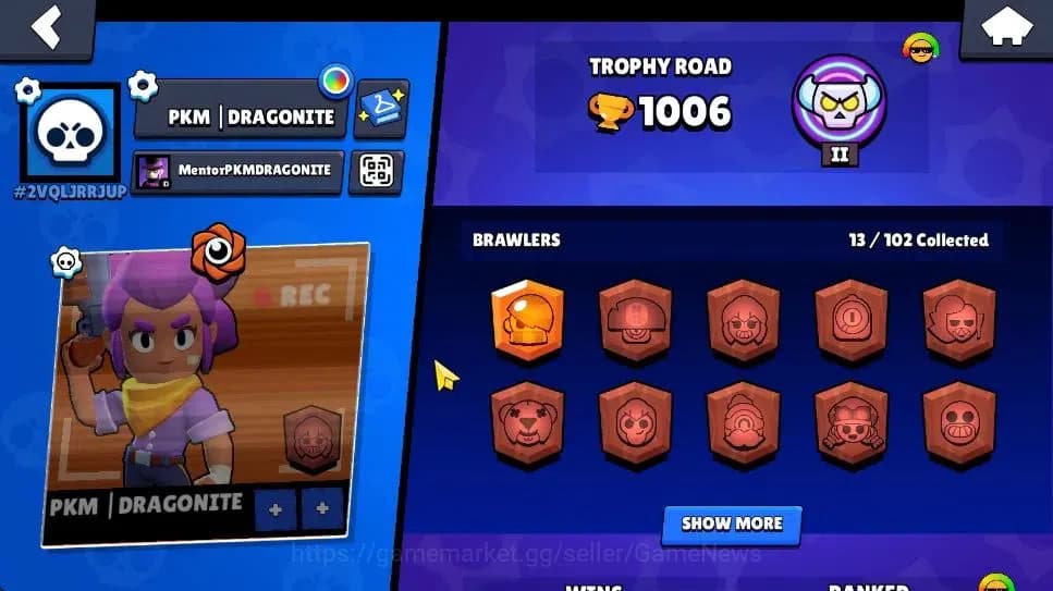Brawl Stars Accounts 1006 Trophy|8,6K Bling|13 Brawlers 1 Max Lvl [Full image 2