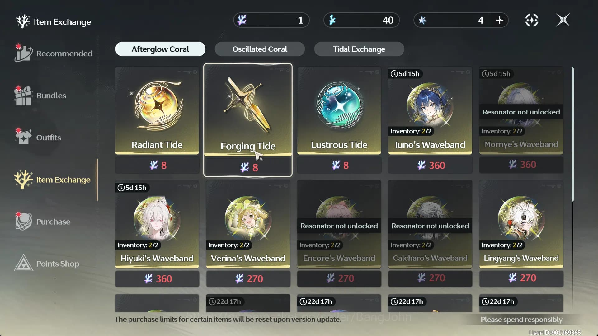 Wuthering Waves Accounts SEA | 7 Limit 3 Sign, Zheshi Sign, Camellya Sign, image 8