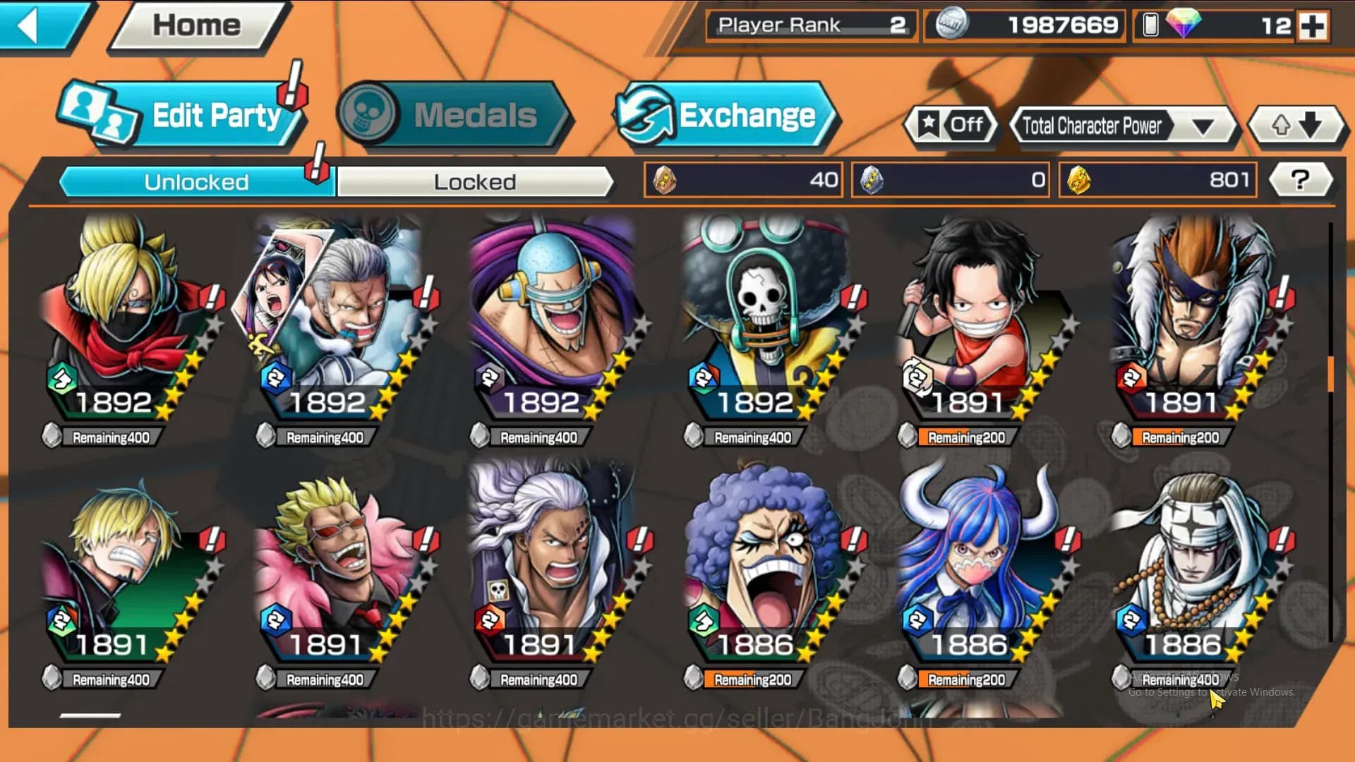 One Piece Bounty Rush Accounts GLOBAL|GF 801|5Ex|Kaido,DD Shanks,Jay Saturn,St Nu image 5