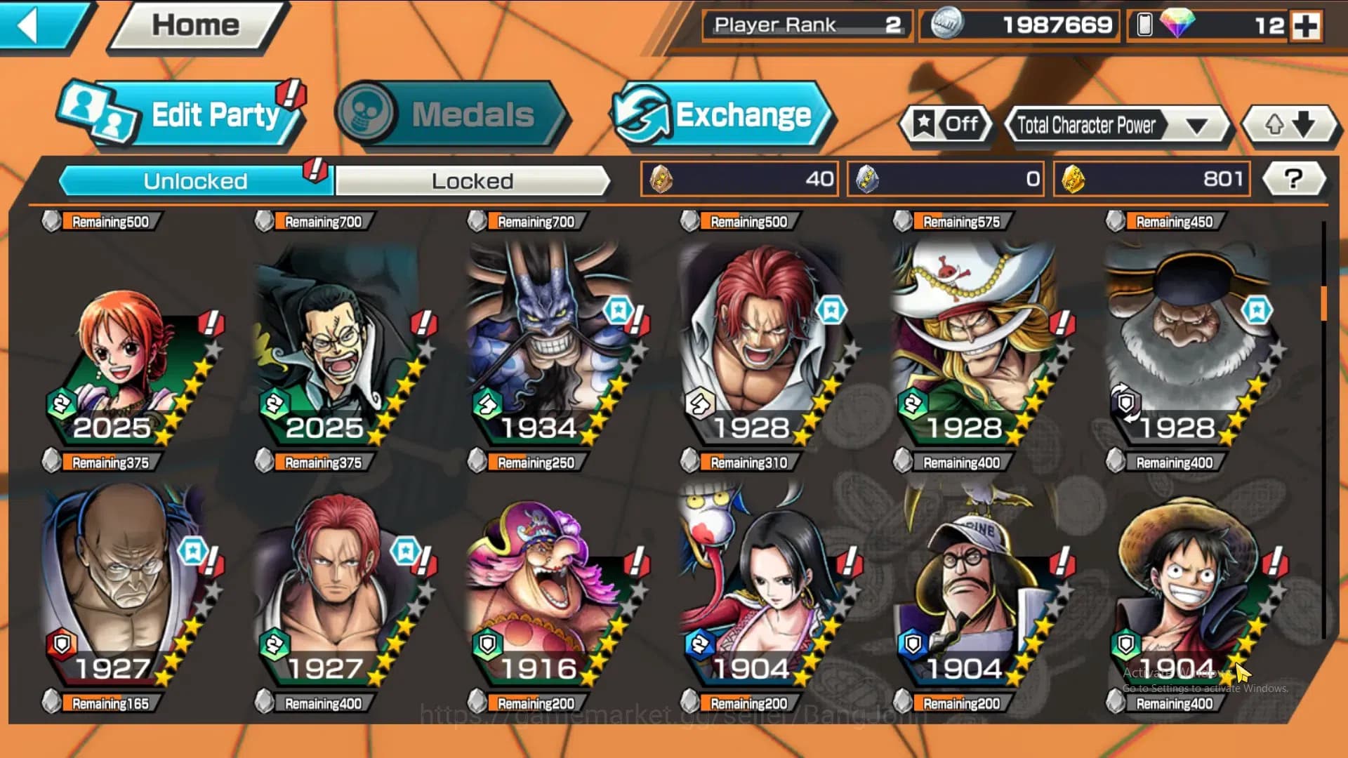 One Piece Bounty Rush Accounts GLOBAL|GF 801|5Ex|Kaido,DD Shanks,Jay Saturn,St Nu image 7