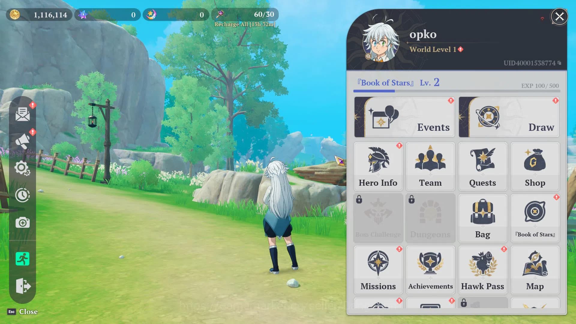 The Seven Deadly Sins: Origin Accounts EU Fresh Starter Lv2 WL1 | 2SSR Escanor + Guila (S image 1