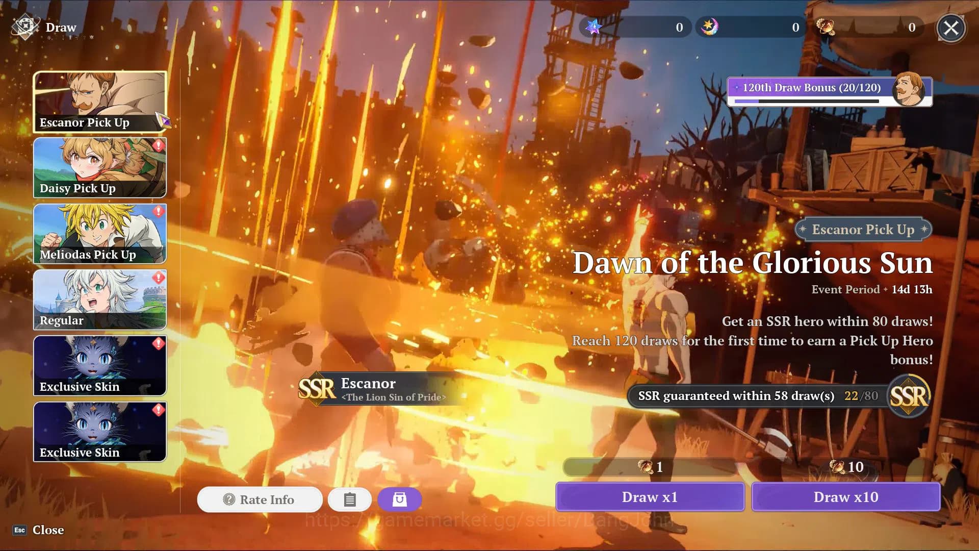 The Seven Deadly Sins: Origin Accounts EU Fresh Starter Lv2 WL1 | 2SSR Escanor + Guila (S image 9