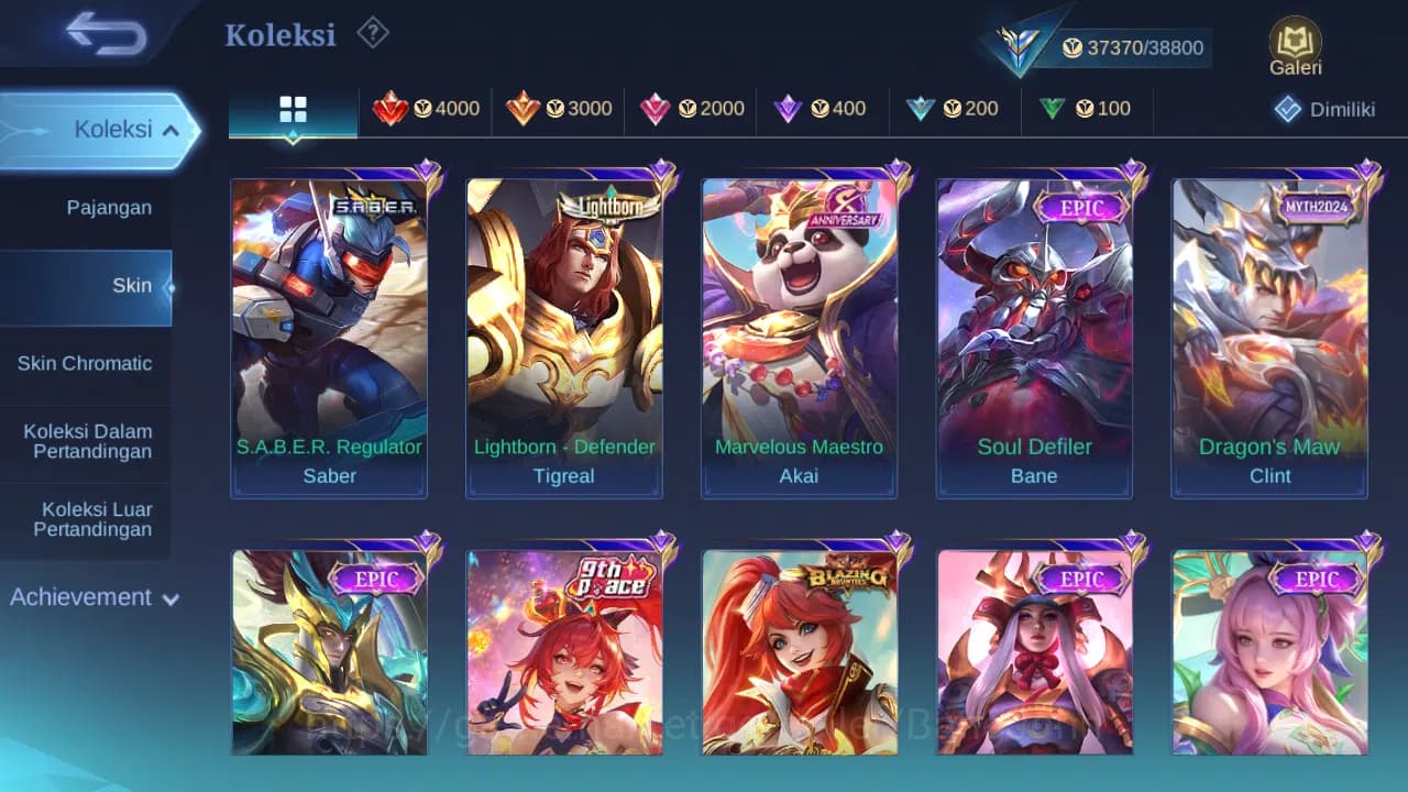 Mobile Legends: Bang Bang Accounts GLOBAL Hero 119 Skin 175 | Dtamer Lance Kimmy Este image 3