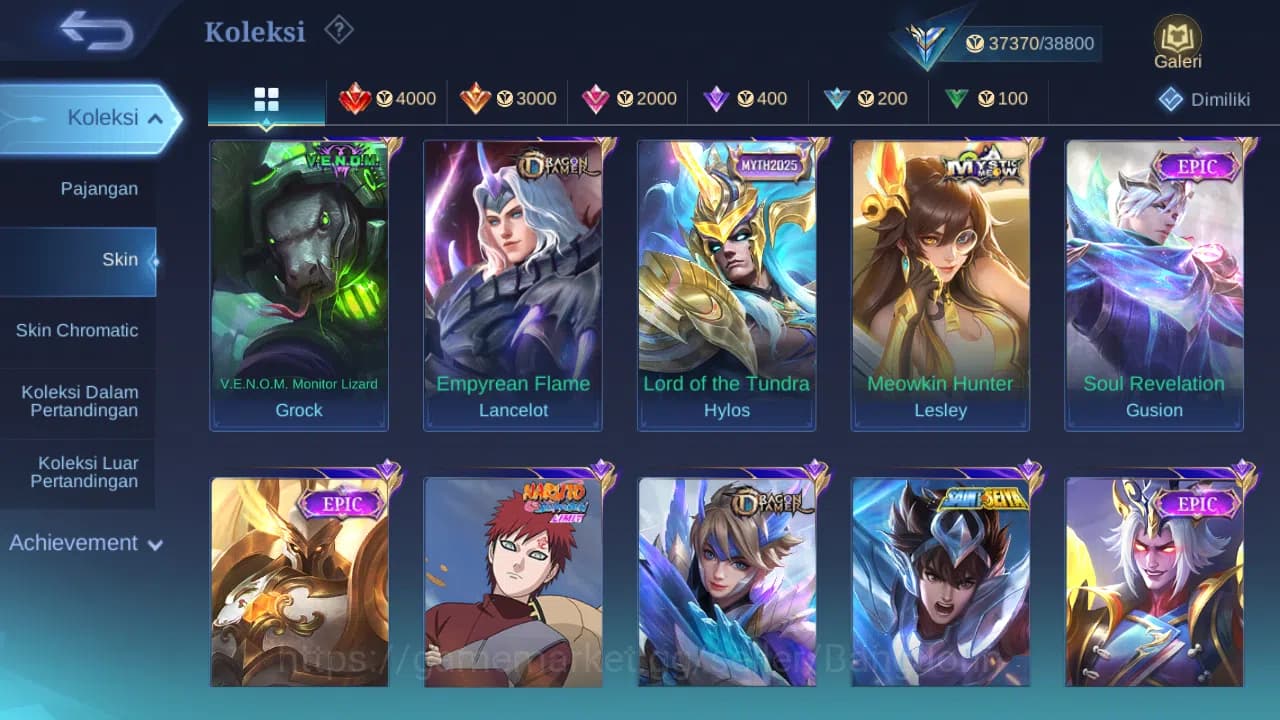 Mobile Legends: Bang Bang Accounts GLOBAL Hero 119 Skin 175 | Dtamer Lance Kimmy Este image 4