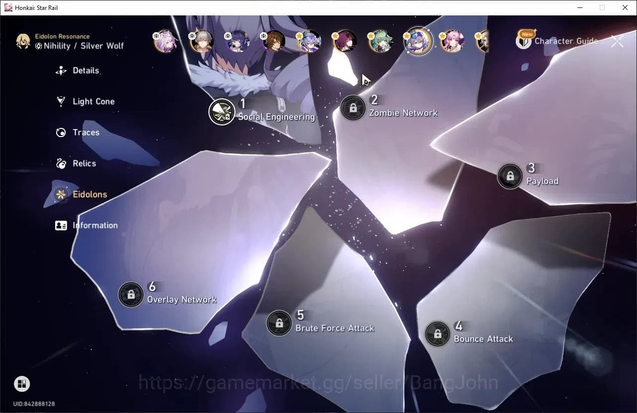 Honkai Star Rail Accounts Unknown | TL 60, Castorice+Sign, Silver Wolf E1+Si image 10