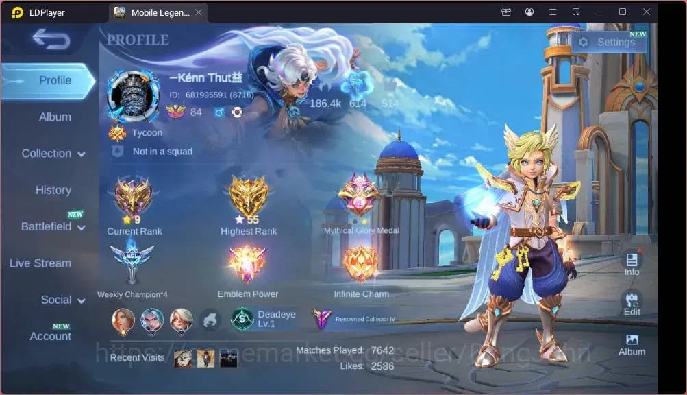 Mobile Legends: Bang Bang Accounts GLOBAL Hero 132 Skin 258|LBox Saber|KOF Karina|Ven image 1