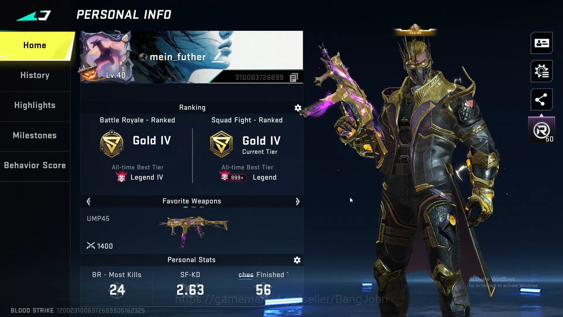 Blood Strike Accounts ASIA | Collab SCAR-EVA-08 | 2 Limited Weapon | 6 U image 1