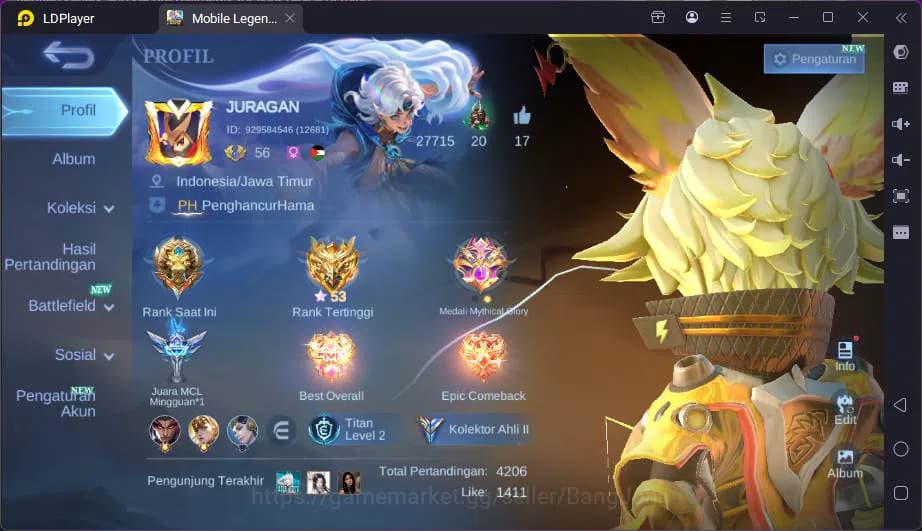 Mobile Legends: Bang Bang Accounts Hero 87|Skin 174|Sanrio Angela-Floryn,Lightborn Gr image 1