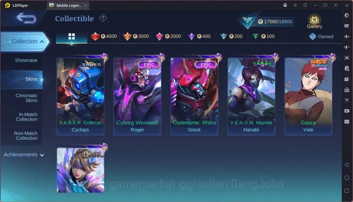 Mobile Legends: Bang Bang Accounts GLOBAL Hero 75 Skin 89|CC Natalia|Naruto Vale|Ligh image 1