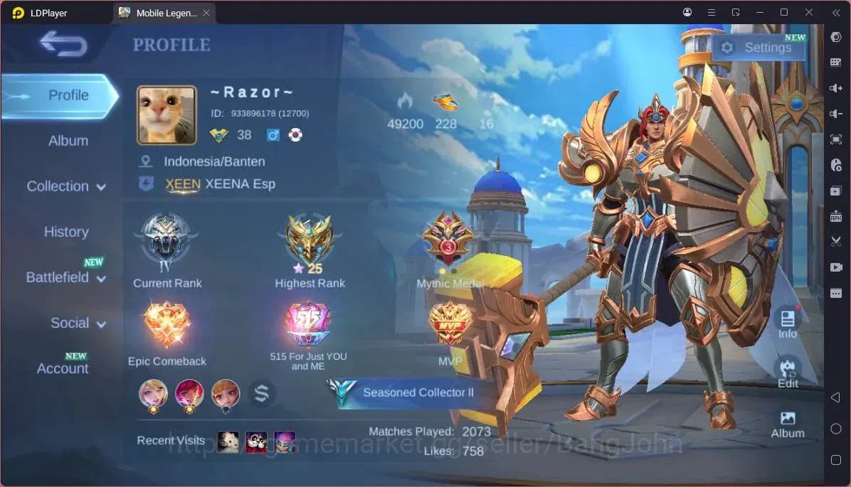Mobile Legends: Bang Bang Accounts GLOBAL Hero 75 Skin 89|CC Natalia|Naruto Vale|Ligh image 9