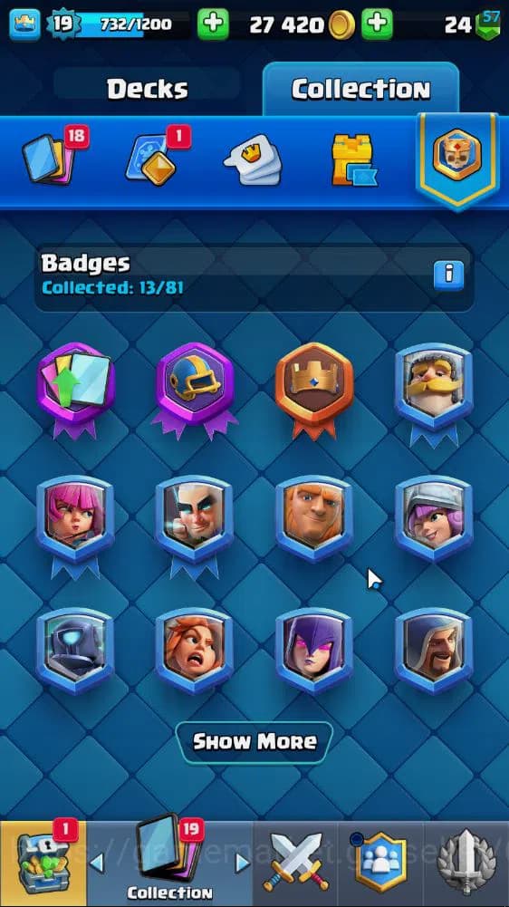 Clash Royale Accounts Lv 19|Trophy 3186|KTL 8|Limited Skin|Card 55| 2 EV image 14