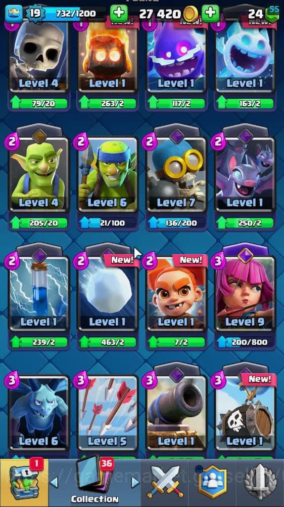 Clash Royale Accounts Lv 19|Trophy 3186|KTL 8|Limited Skin|Card 55| 2 EV image 6