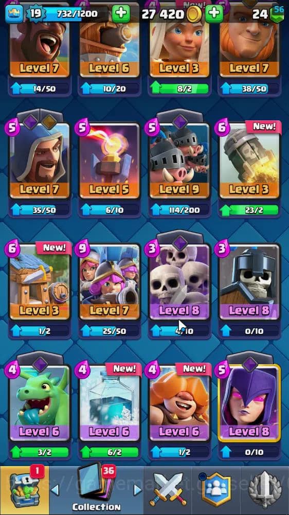 Clash Royale Accounts Lv 19|Trophy 3186|KTL 8|Limited Skin|Card 55| 2 EV image 8