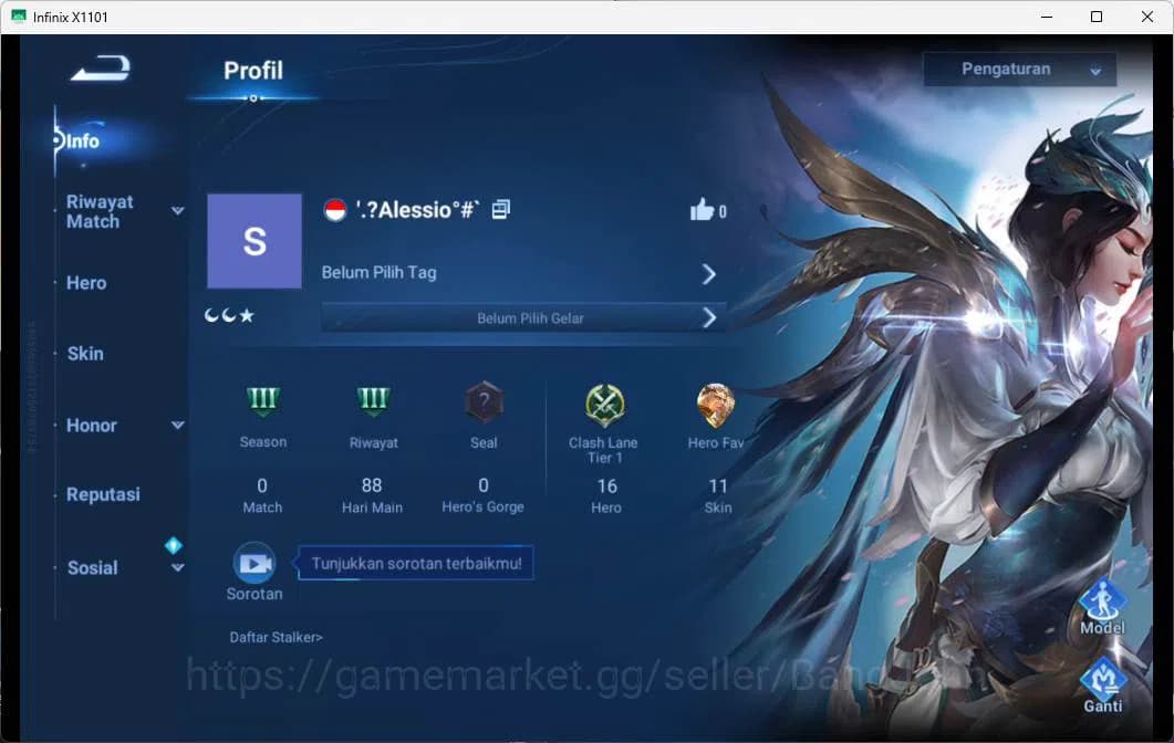 Honor of Kings Accounts GLOBAL | HERO 16, SKIN 11 LEGEND CONSORT YU more d image 1