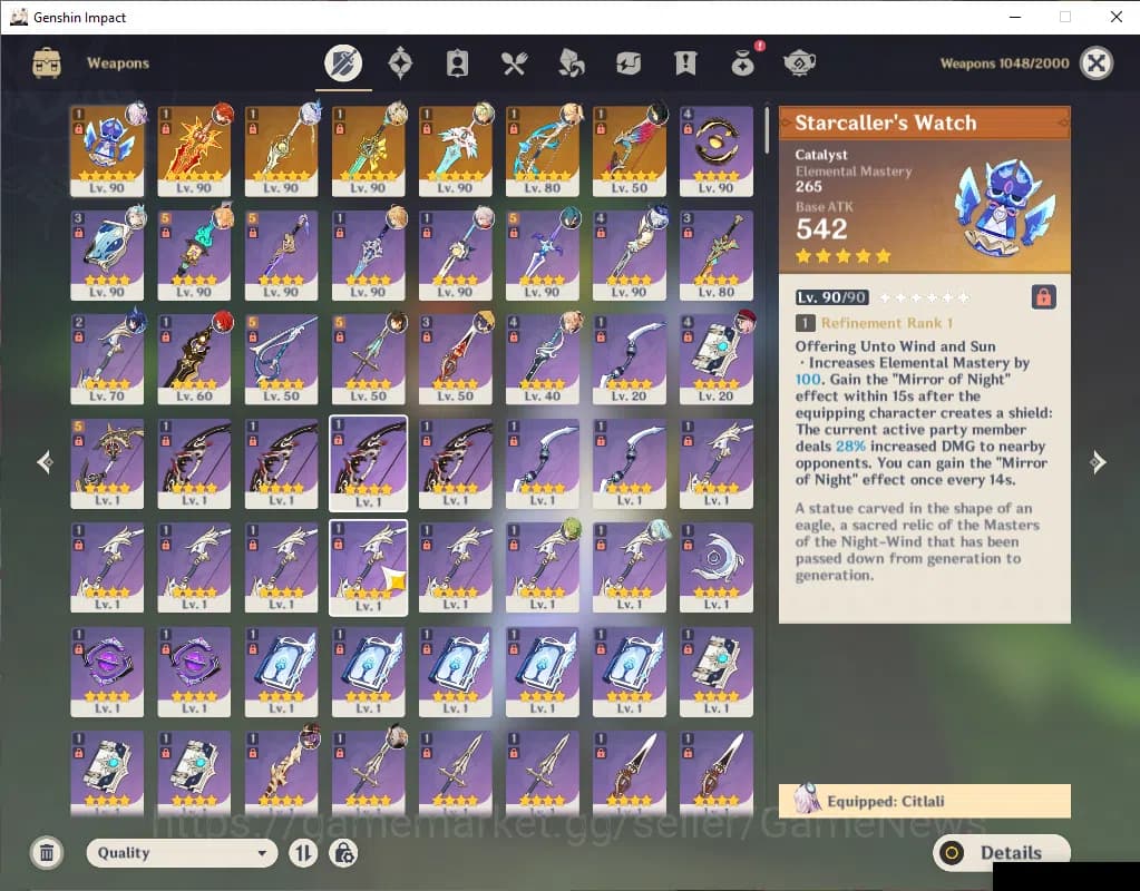 Genshin Impact Accounts ASIA|AR 58|PrimeTeam Skirk|9Limited+7(*5Wep)|(Mavu image 5