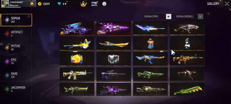 Free Fire Accounts Indonesia|M1887 Sterling Conqueror Lv7|AK47 Blue F image 14