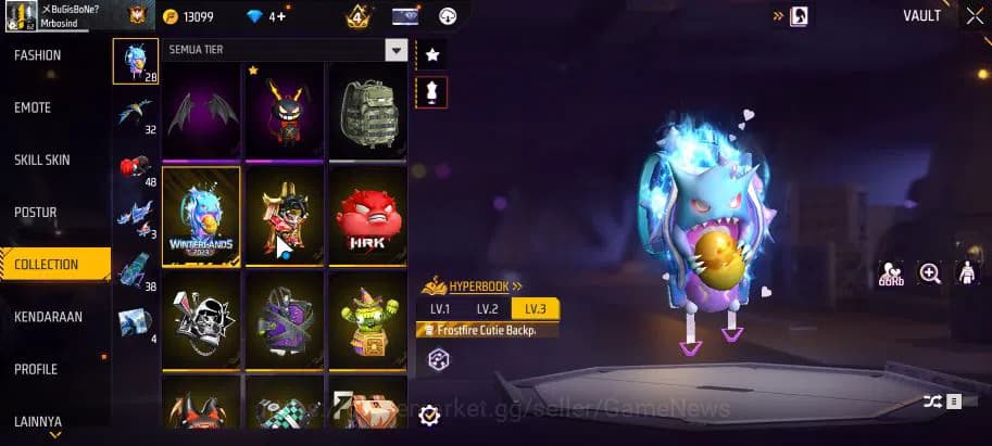 Free Fire Accounts Indonesia|M1887 Sterling Conqueror Lv7|AK47 Blue F image 5