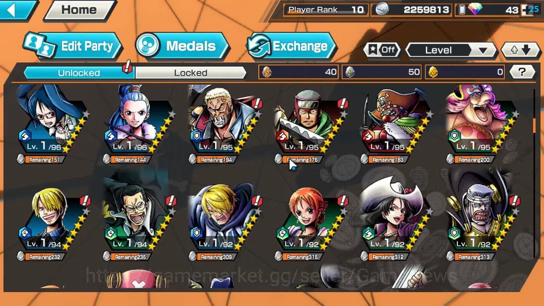 One Piece Bounty Rush Accounts Global| 4 EX| T5E St.Ethanbaron V.Nusjuro,T5E St.J image 7