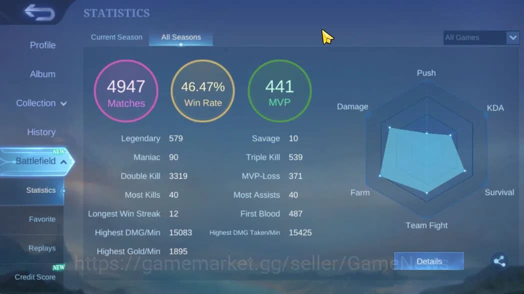 Mobile Legends: Bang Bang Accounts Hero 95|Skin 171|Natalia Collector,Claude M6,Julia image 20