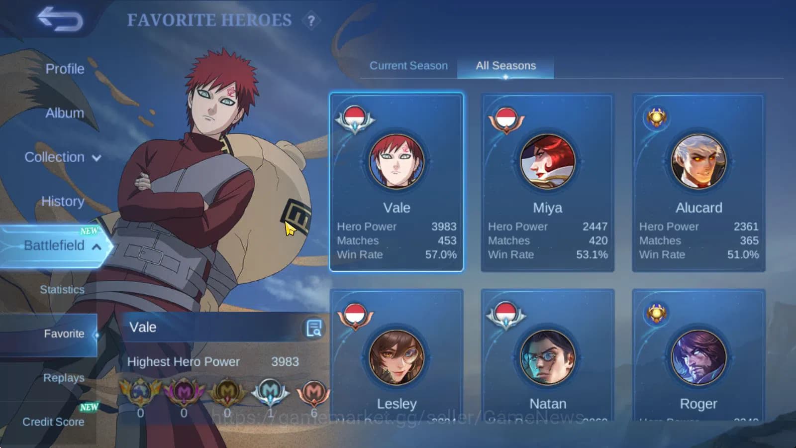 Mobile Legends: Bang Bang Accounts Hero 132|Skin 227|KOF Karina,CC Natalia,Gaara Vale image 17