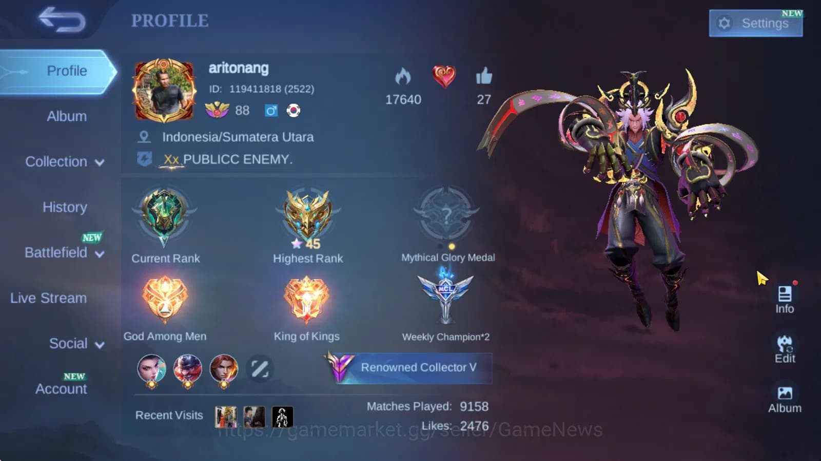 Mobile Legends: Bang Bang Accounts Hero 132|Skin 227|KOF Karina,CC Natalia,Gaara Vale image 20