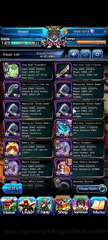 Grand Summoners Accounts Global|Rank 123|23 Ascend+11 TW|[Sayaka,Touma,Momo image 10