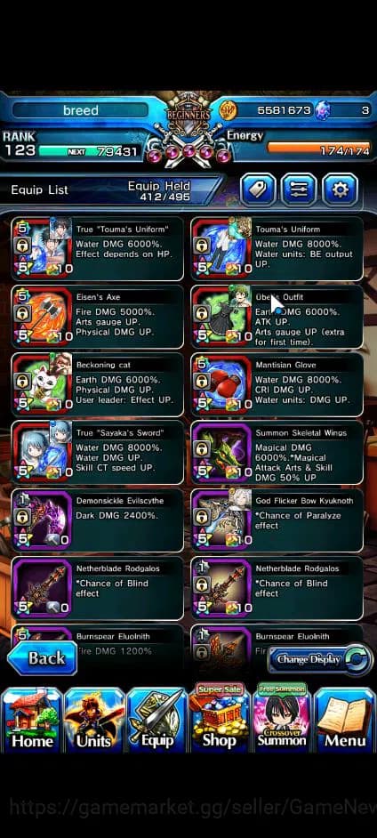 Grand Summoners Accounts Global|Rank 123|23 Ascend+11 TW|[Sayaka,Touma,Momo image 14