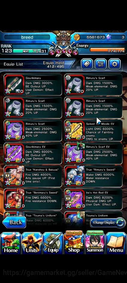 Grand Summoners Accounts Global|Rank 123|23 Ascend+11 TW|[Sayaka,Touma,Momo image 15