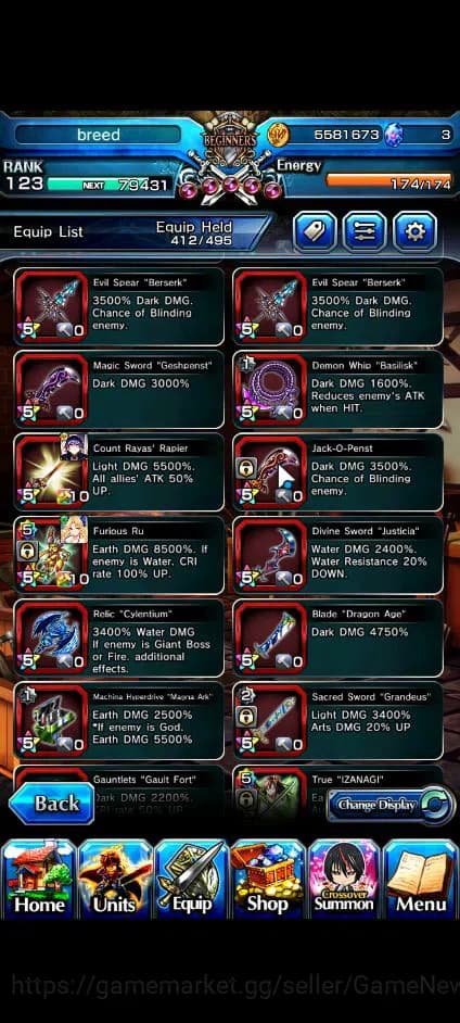 Grand Summoners Accounts Global|Rank 123|23 Ascend+11 TW|[Sayaka,Touma,Momo image 19