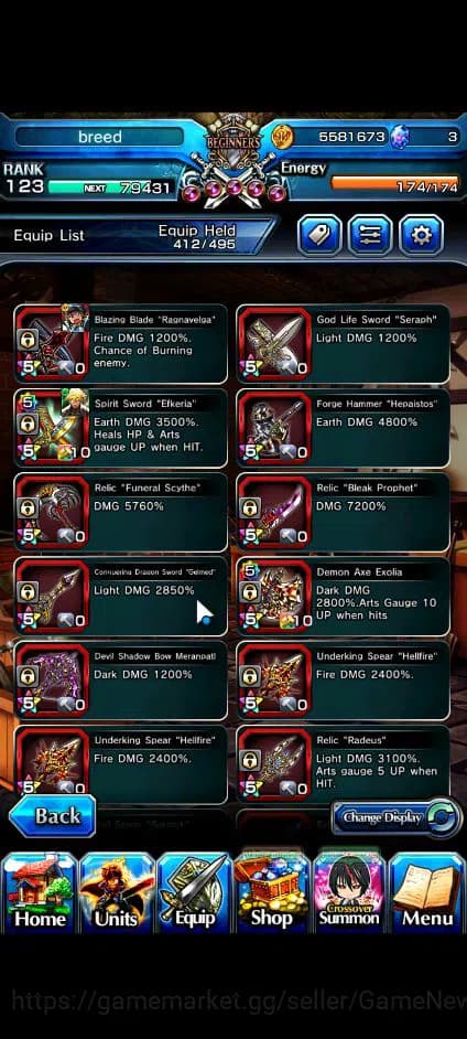 Grand Summoners Accounts Global|Rank 123|23 Ascend+11 TW|[Sayaka,Touma,Momo image 20