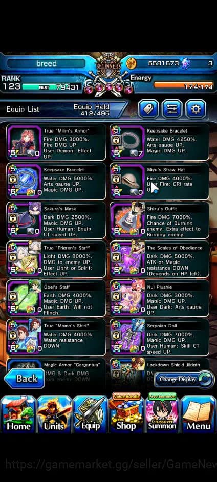 Grand Summoners Accounts Global|Rank 123|23 Ascend+11 TW|[Sayaka,Touma,Momo image 9