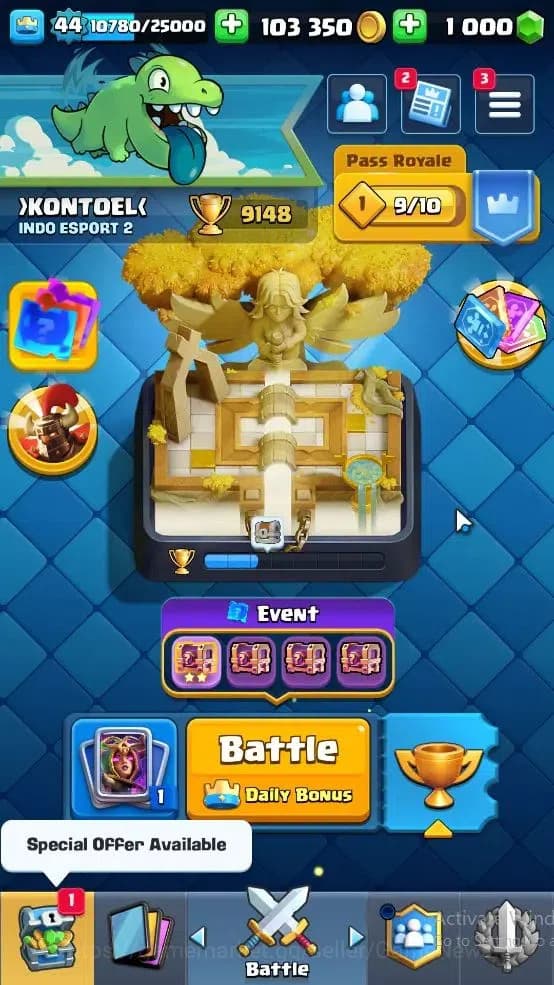 Clash Royale Accounts Lv 44|Trophy 9148|KTL 14|Limited Skin|Card 121|4 H image 1