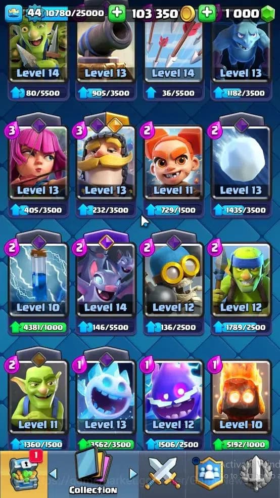 Clash Royale Accounts Lv 44|Trophy 9148|KTL 14|Limited Skin|Card 121|4 H image 12