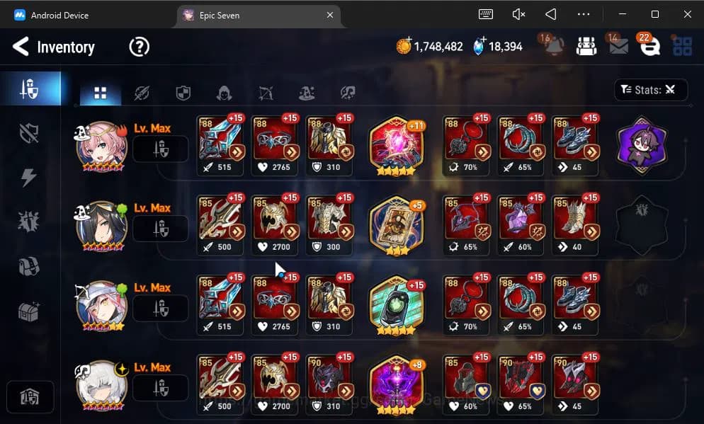 Epic Seven Accounts GLOBAL UNVERIF|New Era|4 ML(TE Kayron, ALaika, RRo image 10